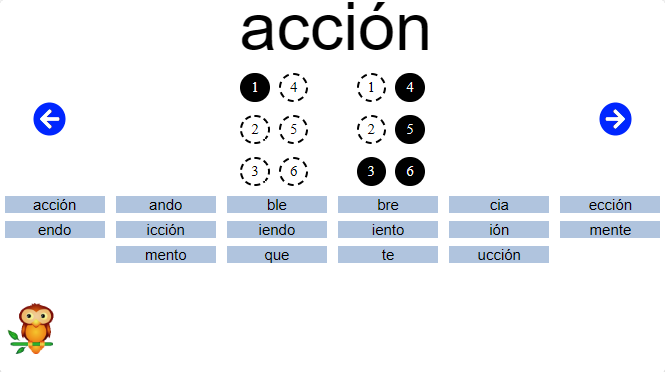 lista terminaciones en estenografía