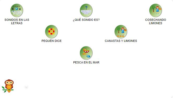 menú de juegos