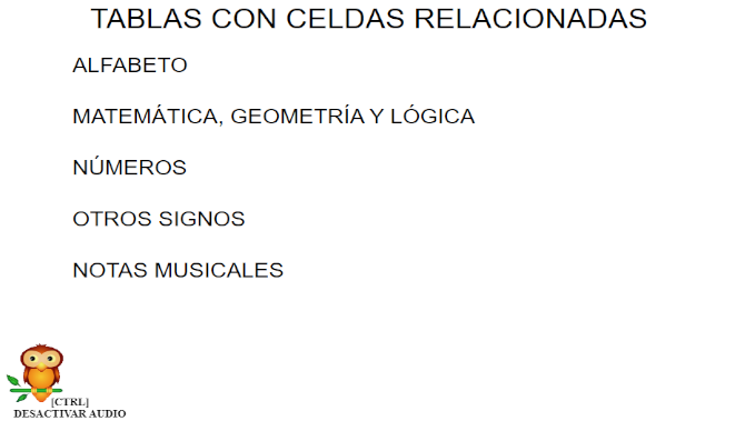 menú juego de tablas relacionadas
