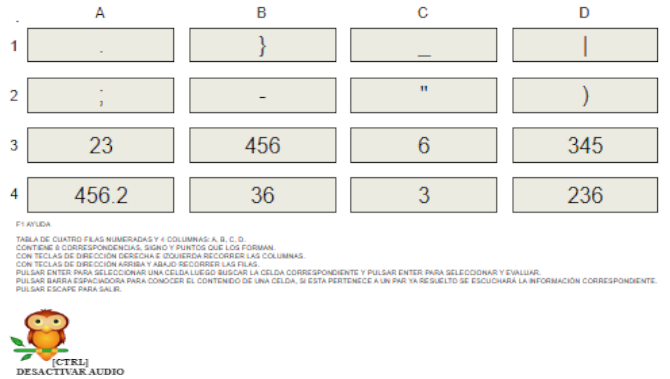 menú juego de tablas relacionadas